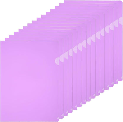 PATIKIL A4 Plastic Folders, 40 Pack Clear Folders L Type Project Pockets Paper Document Jacket Sleeves L Shaped Transparent for Documents Plastic Office File, 8.7x12.2in, Red