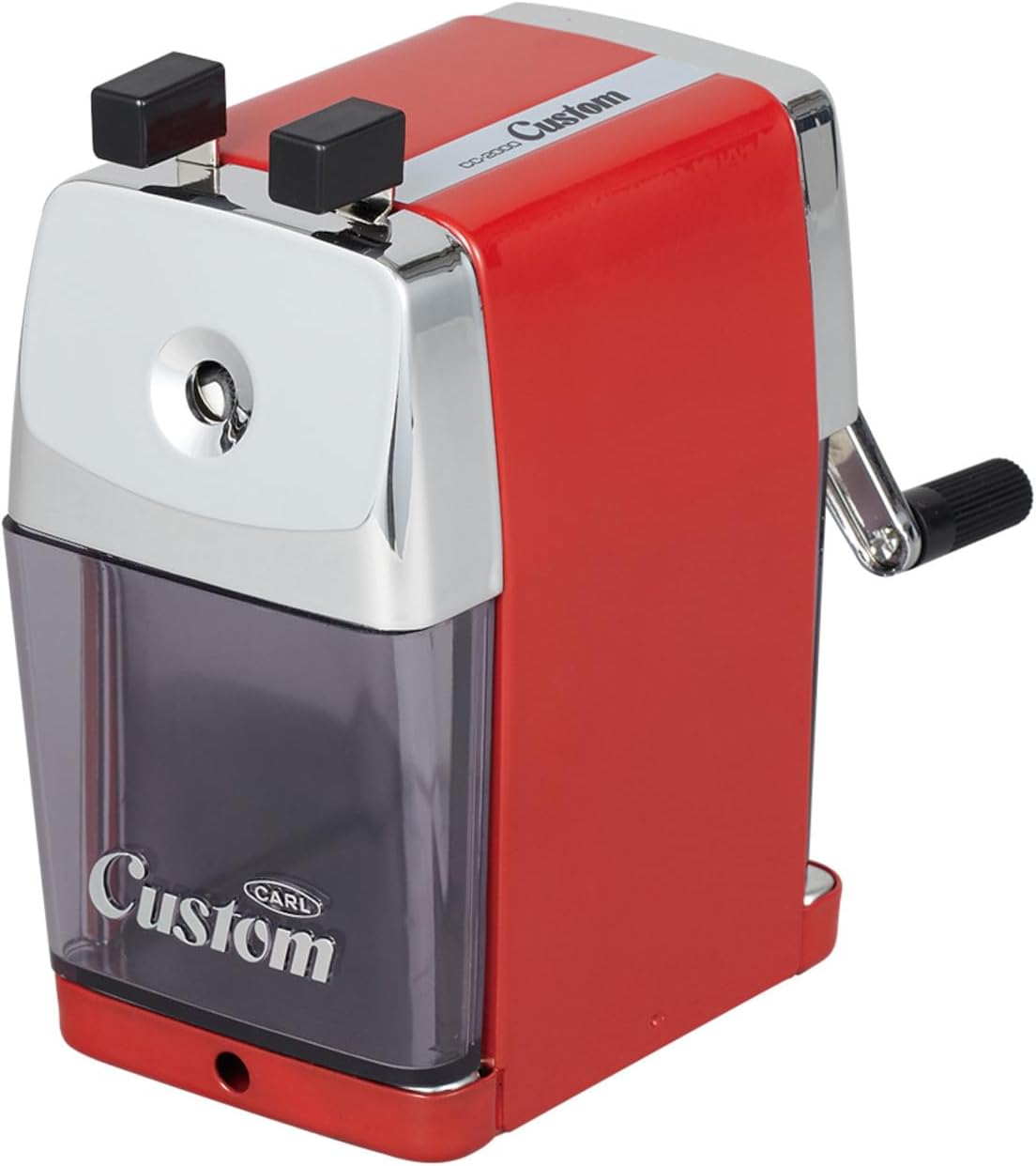 CARL Pencil Sharpener, CC-2000, Black, 5-Point Selector. Manual, Quiet for Office and Home Desks, School Classroom, CUI19018