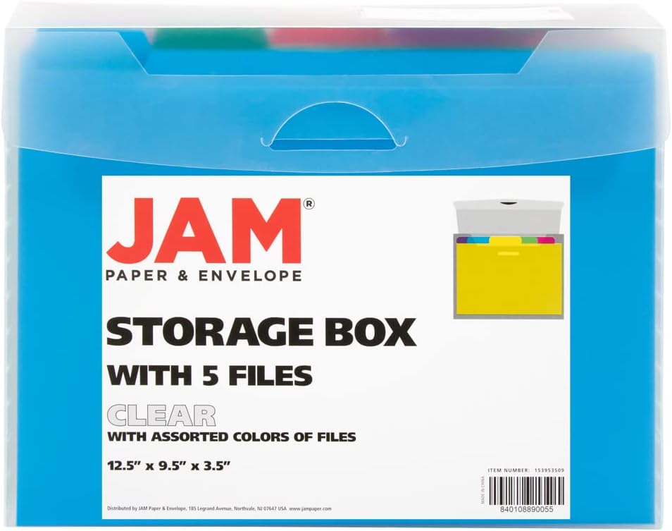 JAM Paper Accordion Folders - 13 Pocket Plastic Expanding File - Legal Size - 10 x 15 - Red - Sold Individually