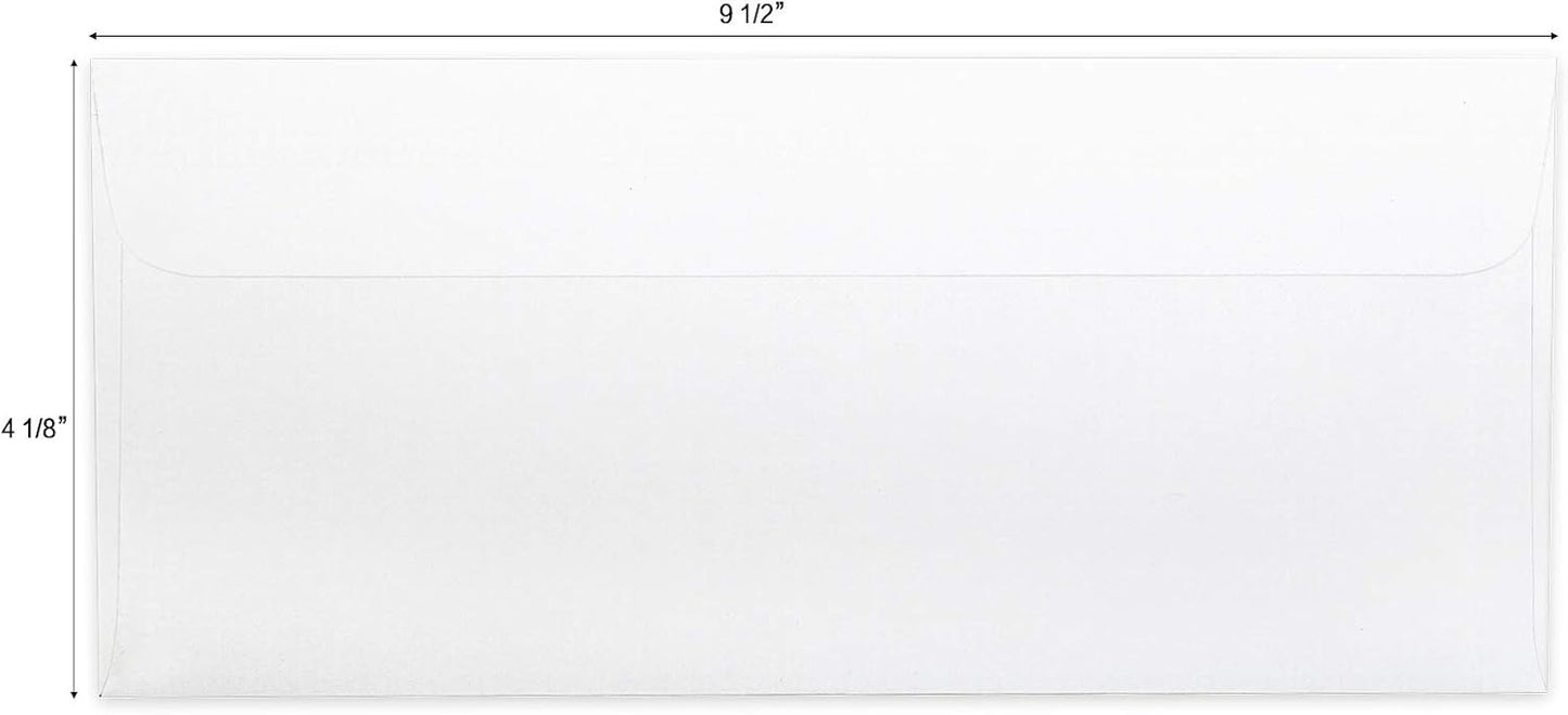 HERKKA #10 Security Self-Seal Envelopes, No.10 Windowless Bussiness Envelopes, Security Tinted with Printer Friendly Design - Size 4-1/8 x 9-1/2 Inch - White - 24 LB - 500 Pack