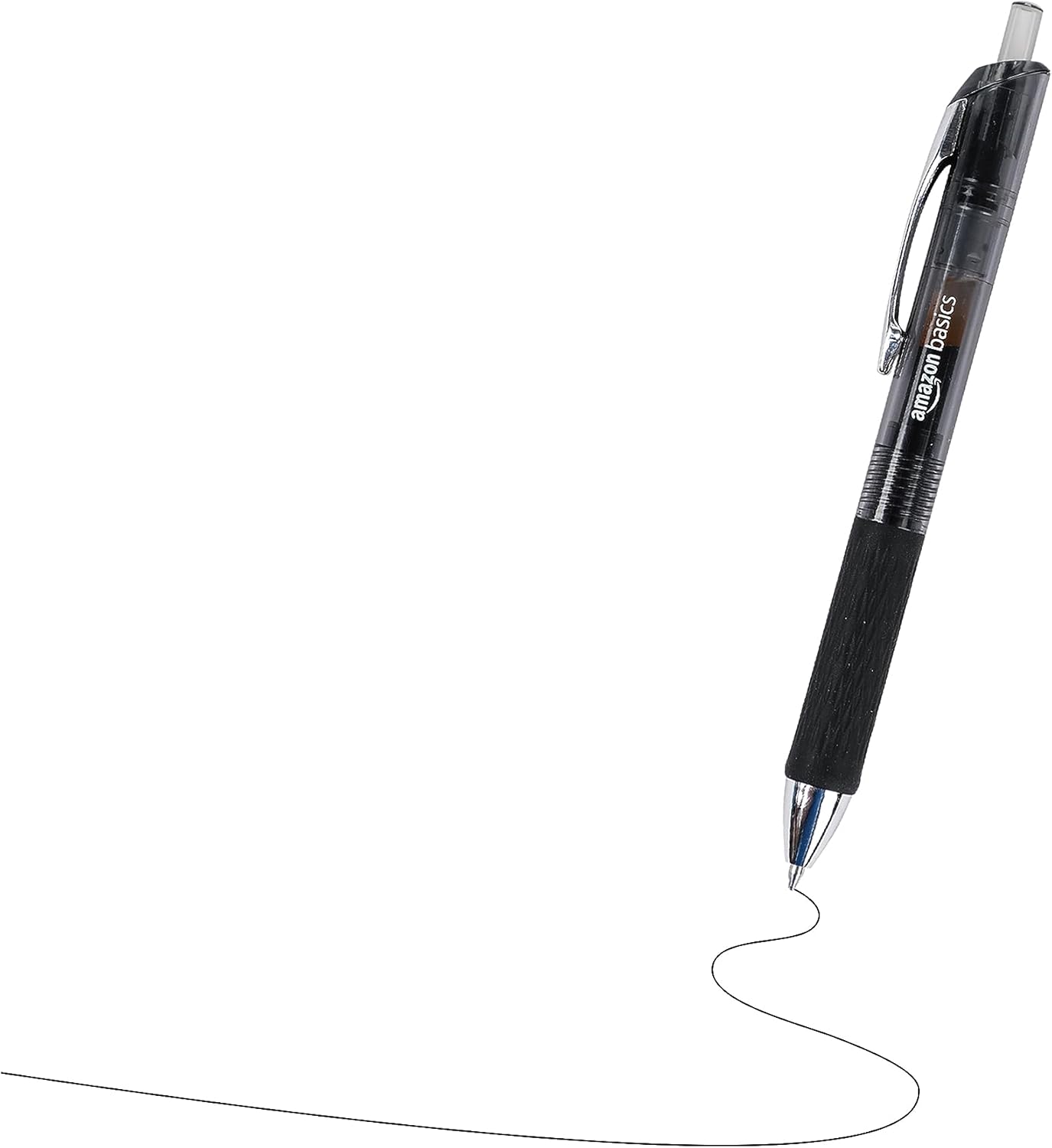 Amazon Basics Retractable Gel Pens, Fine Point 0.7mm, Smooth Writing, Assorted Colors, 12-Pack