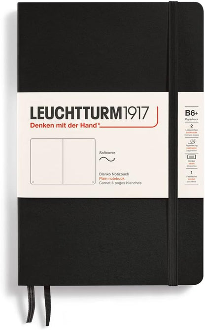 LEUCHTTURM1917 - Notebook Softcover Paperback B6+ - 123 Numbered Pages for Writing and Journaling (Ruled, Rising Sun)