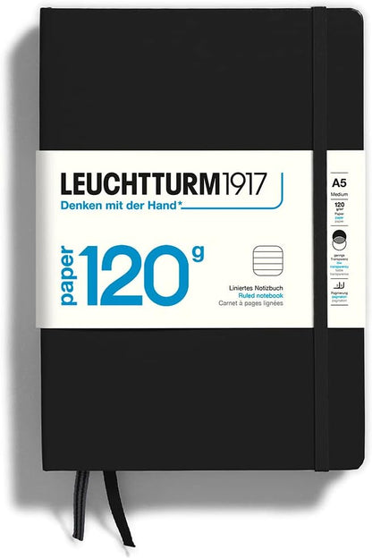 LEUCHTTURM1917 - 120G Special Edition - Medium A5 Hardcover Notebook - 203 Numbered Pages with 120gsm Paper (Navy, Dotted)