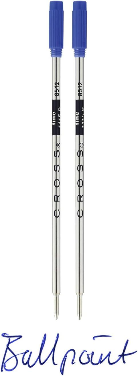 Cross Ballpoint Pen Refill - Blue - Fine - 2-Pack - Refill for Consistent Ink Flow - Quick-Drying &