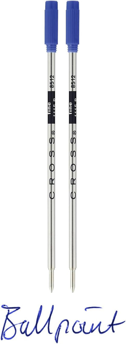 Cross Ballpoint Pen Refill - Blue - Fine - 2-Pack - Refill for Consistent Ink Flow - Quick-Drying &