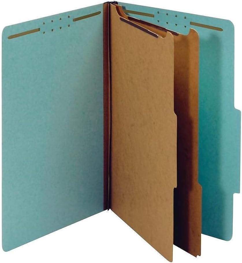 Pendaflex Classification Folders 2 Dividers, 2" Fasteners, Legal Size, Blue, 10/Box (29030P)