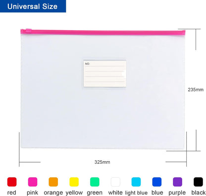 Tamaki 10 Pack Plastic Envelope Poly Zip Envelop Plastic Envelopes Files Zipper Folders, A4 Size, Letter Size, for School Office Supplies, 10 Color (13x9.25)
