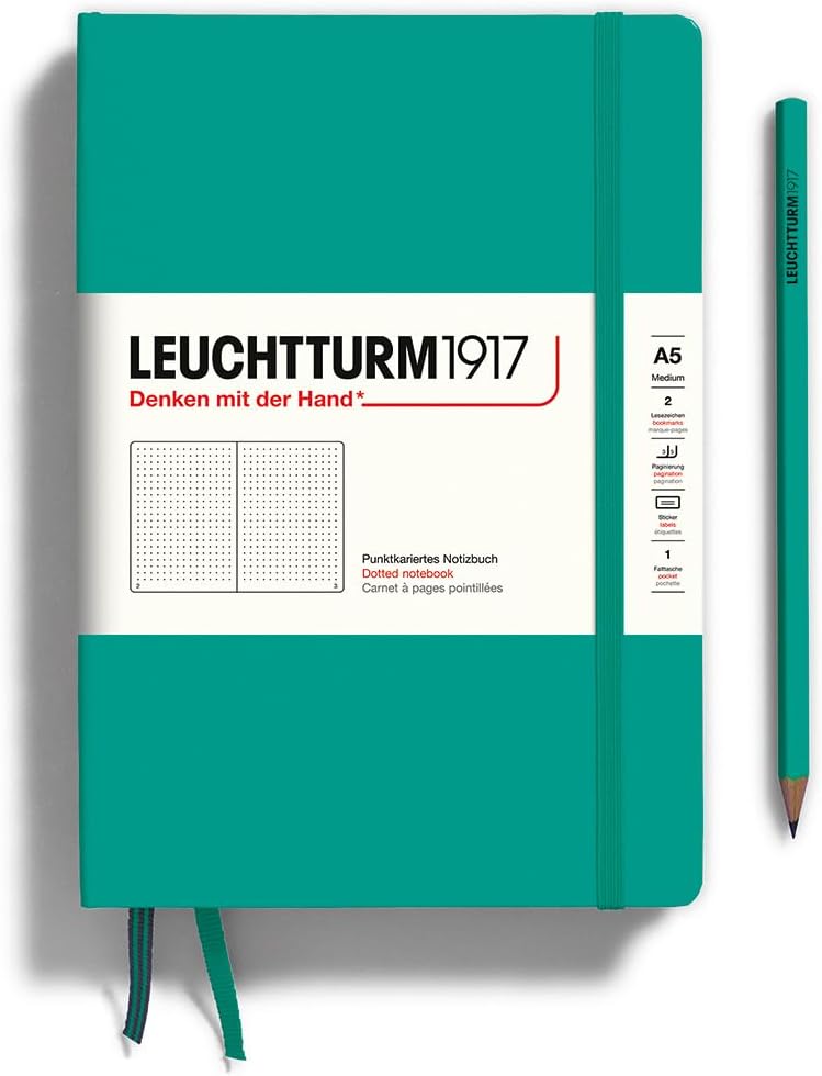LEUCHTTURM1917 - Notebook Hardcover Medium A5-251 Numbered Pages for Writing and Journaling (Navy, Ruled)