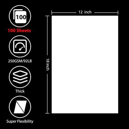 OcePor 100 Sheets White Cardstock 8.5” x 11”, 92lb/250gsm Card Stock, Thick Card Stock Paper, Heavy Cardstock Paper for Printer, Resume, Scrapbooks, Art, Crafts, Business Cards