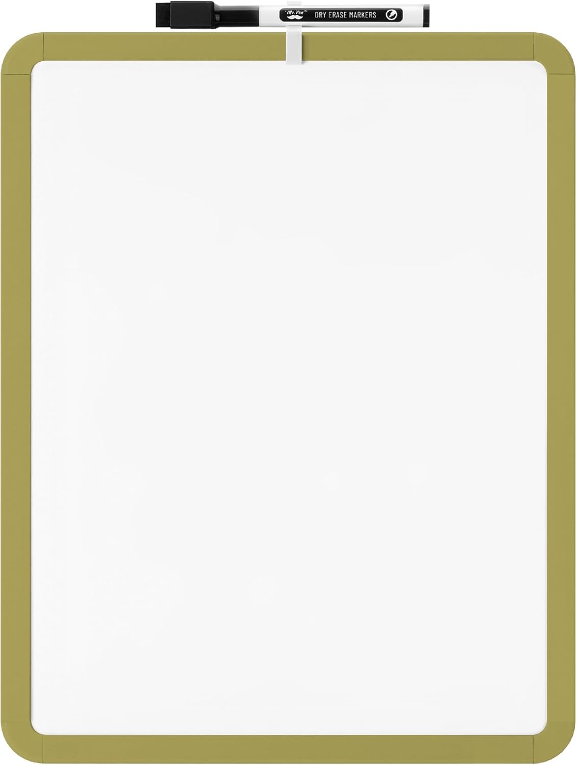 Mr. Pen- Dry Erase Board, 14” x 11” with a Black Dry Erase Marker, White Frame, Small Mini White Board for Students, Fridge, Wall, Locker, Includes Double Sided Tapes