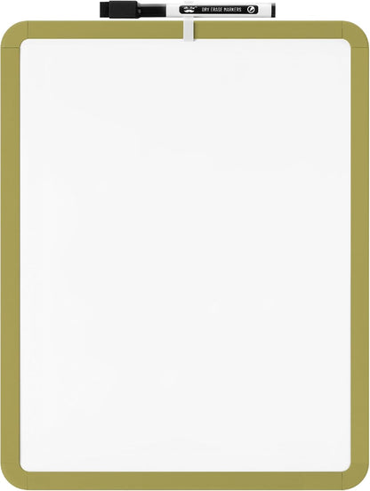 Mr. Pen- Dry Erase Board, 14” x 11” with a Black Dry Erase Marker, White Frame, Small Mini White Board for Students, Fridge, Wall, Locker, Includes Double Sided Tapes