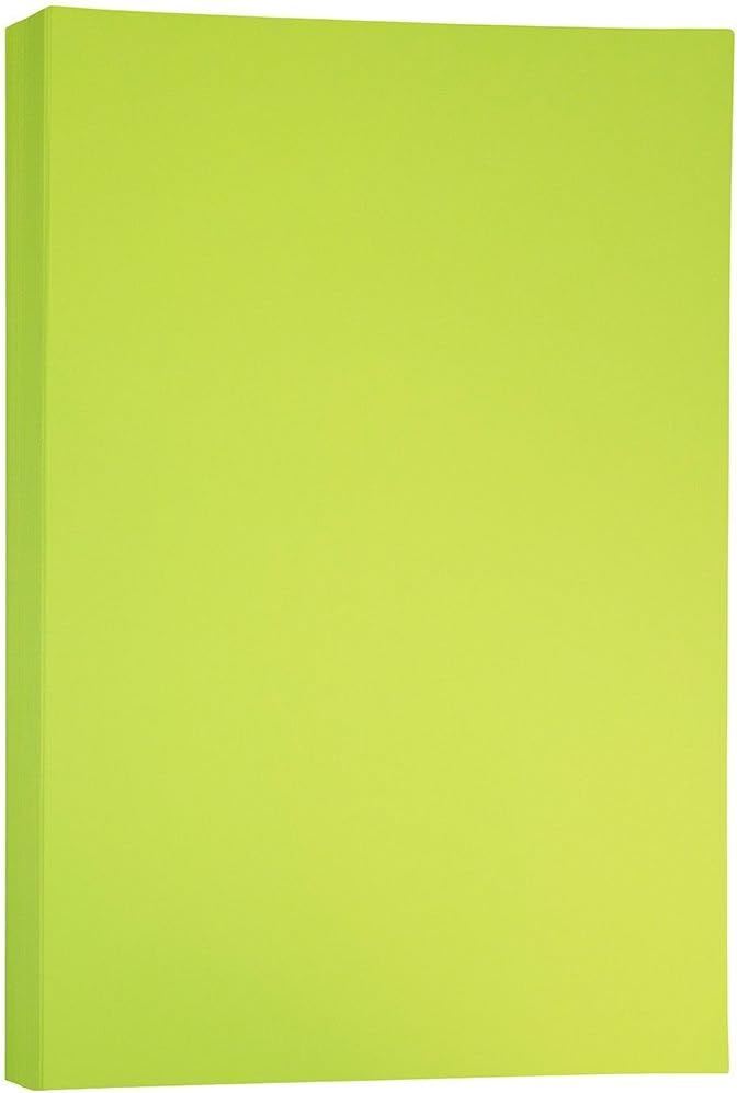 JAM PAPER Ledger Matte 24lb Paper - 90 gsm - 11 x 17 Tabloid - Yellow Recycled - 100 Sheets/Pack
