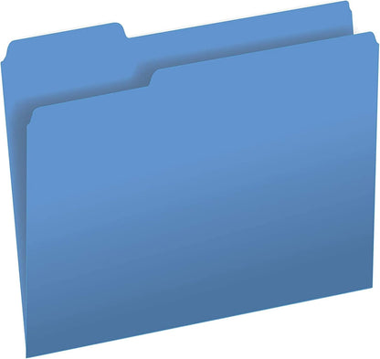 The File King 1/3 Cut File Folders Letter Size - 100 Pack | Manilla Folders 8.5 x 11 | Assorted 3 Tabs | Heavy Duty 11-Point Fiber | Made in USA | Undercut Front Style | Easy Labeling & Organization