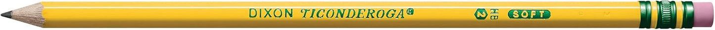Ticonderoga Wood-Cased Pencils, Pre-Sharpened, 2 HB Soft, Yellow, 72 Count