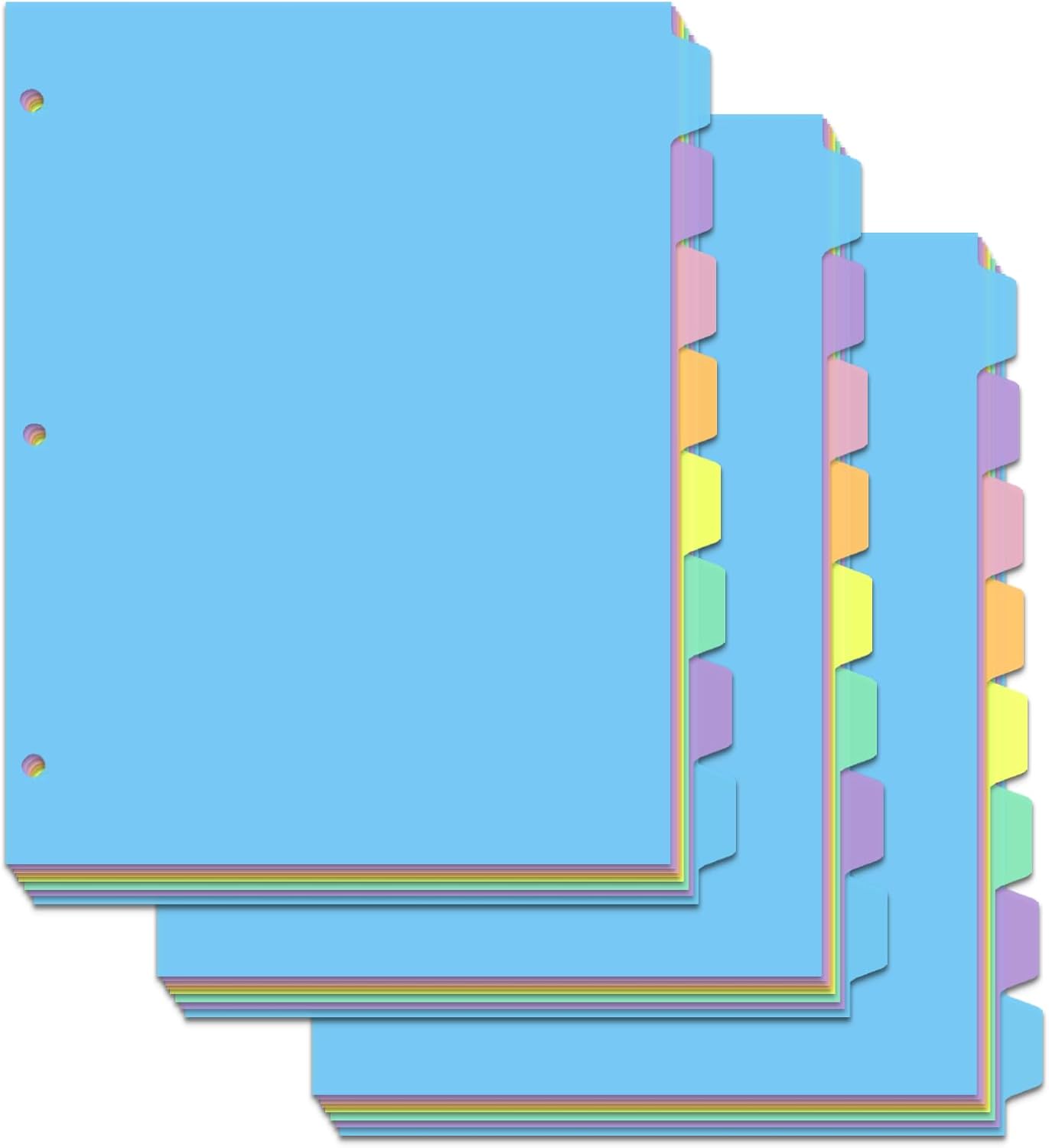 Cute 5 Tab Binder Dividers with Tabs, Write&Erase Plastic Dividers for 3 Ring Binder, Multicolor, Ring Binder Dividers with Tabs for School Office,6 Sets(30pcs)