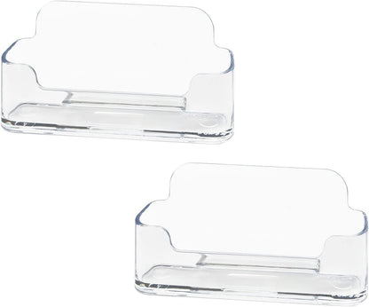 HSYMQ Acrylic Business Card Holder for Desk, Clear Plastic Business Cards Display Holders Stand, Fits 30-50 Business Cards