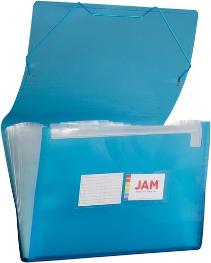 JAM Paper Accordion Folders - 13 Pocket Plastic Expanding File - Legal Size - 10 x 15 - Red - Sold Individually