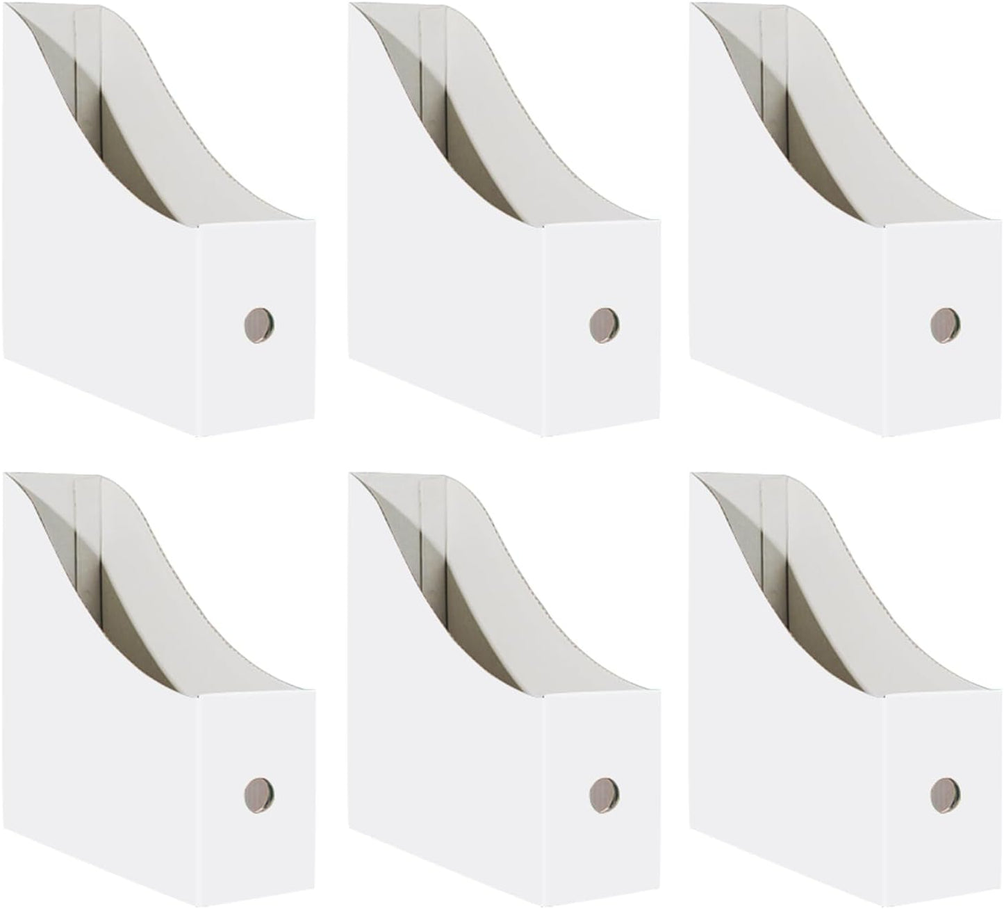 Limitliho 6 Pack Cardboard Magazine Holder for Desk, Book Bins for Classroom Library,Office,Home, 10.6" H x 10.2" L x 3.5" W in Magazine File Holder (Elegant color)