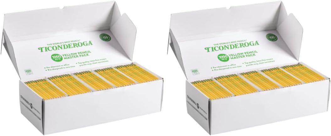 Ticonderoga Wood-Cased Pencils, Pre-Sharpened, 2 HB Soft, Yellow, 72 Count
