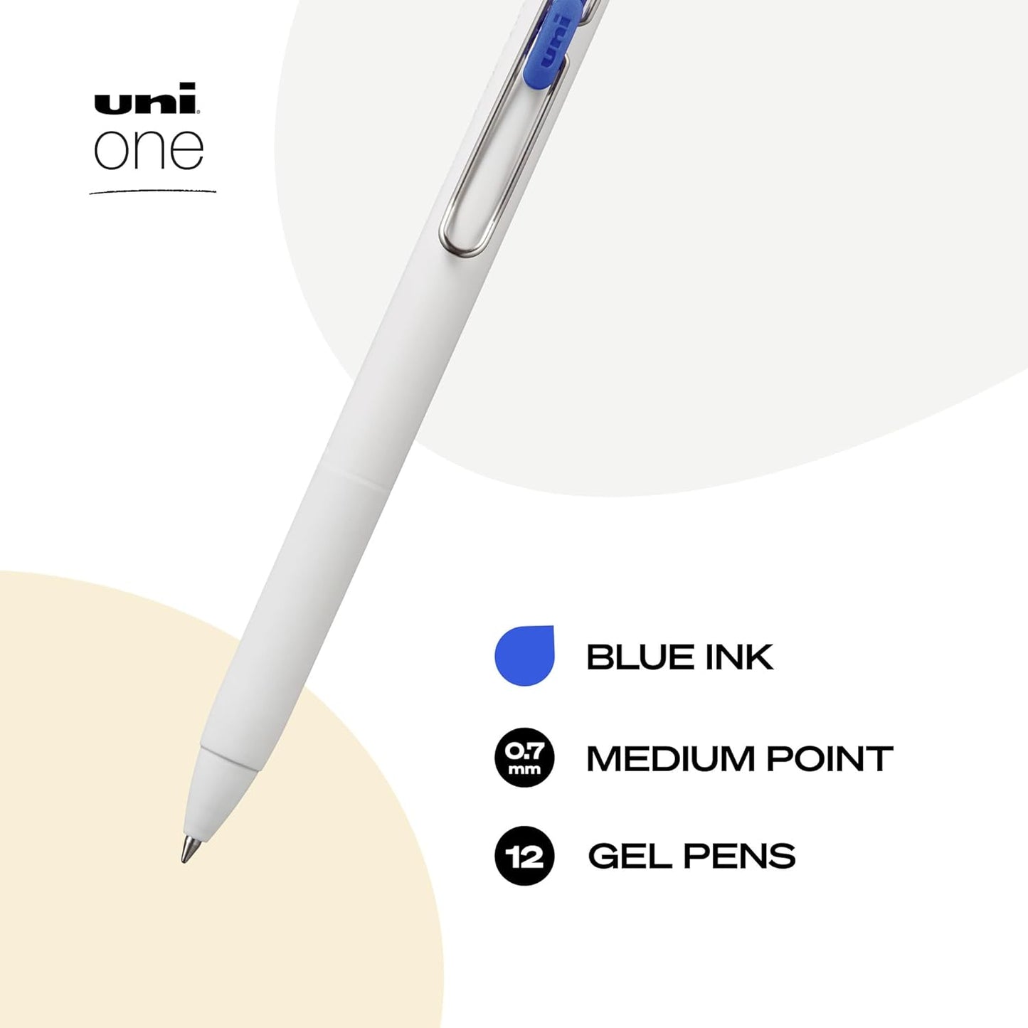 Uni-Ball One Black Retractable Gel Pens 4 Pack with Medium Points, Uni-Ball Click Pens are Fraud Proof and the Best Office, School, and Bible Pens