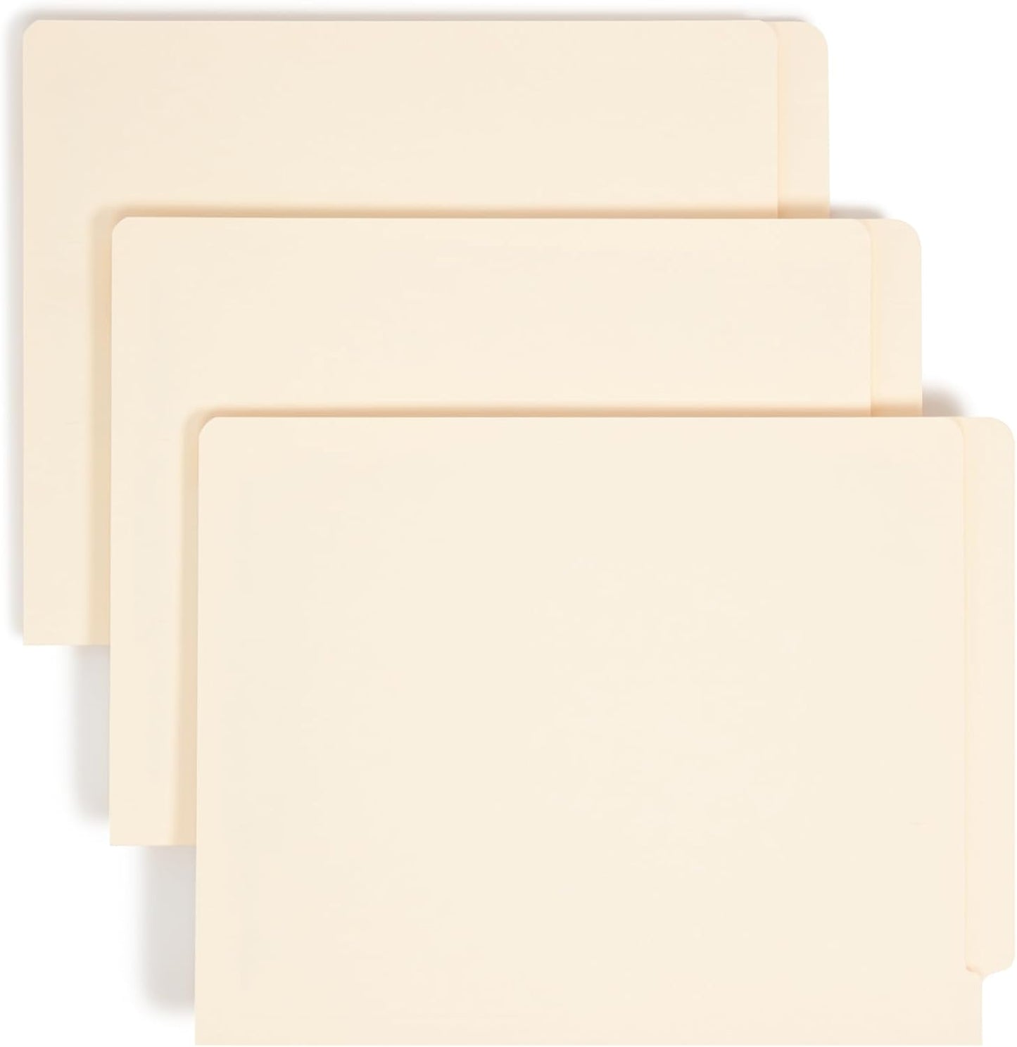 Smead Heavyweight End Tab Fastener File Folder, Shelf-Master® Reinforced Straight-Cut Tab, 2 Fasteners, Letter Size, Manila, 50 per Box (34215)