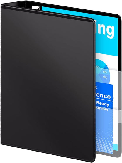 Wilson Jones 3 Ring Binder 4 Inch, Ultra Duty D-Ring View Binder with Extra Durable Hinge, Customizable, Black (W86641)