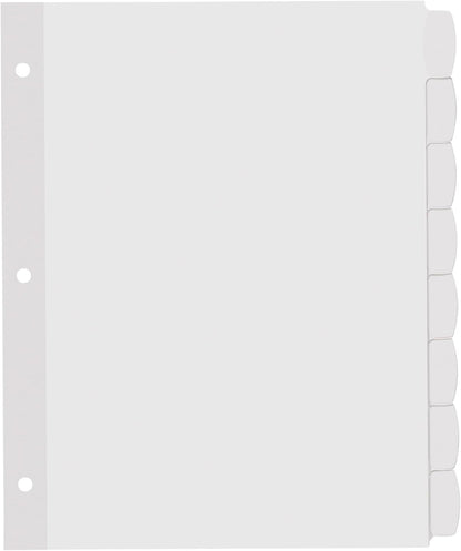 Avery Big Tab Printable White Label Dividers for 3 Ring Binders, 8 Tabs per Set, White, Great for Office Supplies, School Supplies, Organizing, and More (4 Sets of 14433)