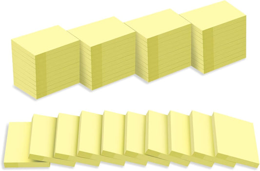 (50 Pads) Sticky Notes 1.5x2, Sticky Pads, Recyclable, Self-Stick Pads, Easy to Post for Home, Office, Notebook (Yellow)