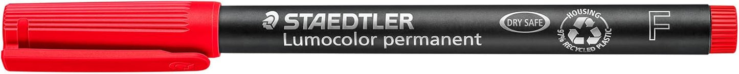 STAEDTLER Lumocolor Permanent Pen 317 Medium 1.0mm Line - Assorted Colours (Pack of 8) (317 WP8 ST), pack of 8
