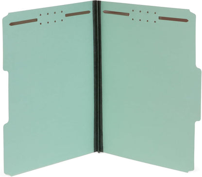 Blue Summit Supplies Pressboard File Folder, 1 Inch Expansion, Top-Tab, Letter Size, Gray/Green 25 Pack