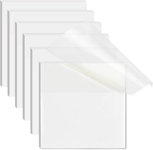 [1000 PCS] Transparent Sticky Notes, 6 Sizes Clear Sticky Notes Pads, Waterproof Self-Adhesive Translucent Sticky Notes for Annotating Books, See Through Sticky Notes for School & Office