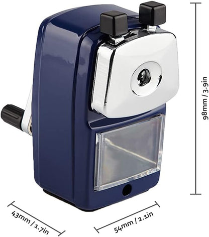 Pencil Sharpener, School Office Manual Desktop Sharpener for Standard and Jumbo Pencils, Pencil Sharpener Metal Manual Crank for Classroom, Home and Art(Color:Red)