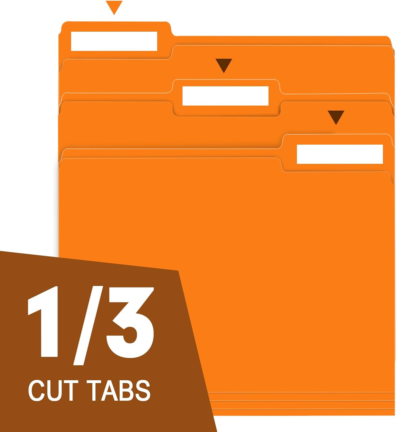 RAZCC File Folders, 100-Pack, 1/3 Cut, Letter Size, Yellow, Great for Organizing and Easy File Storage