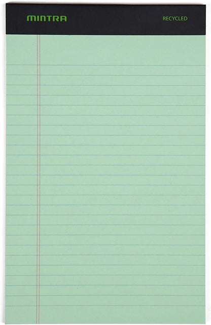 Mintra Office Colorful Legal Pads - Includes 2 Blue, 2 Pink, and, 2 Green Writing Pads, Micro Perforated Lined Sheets, Ideal for Professional & Personal Use, 5"x8" Narrow Ruled, 6 pack Basic Pastel