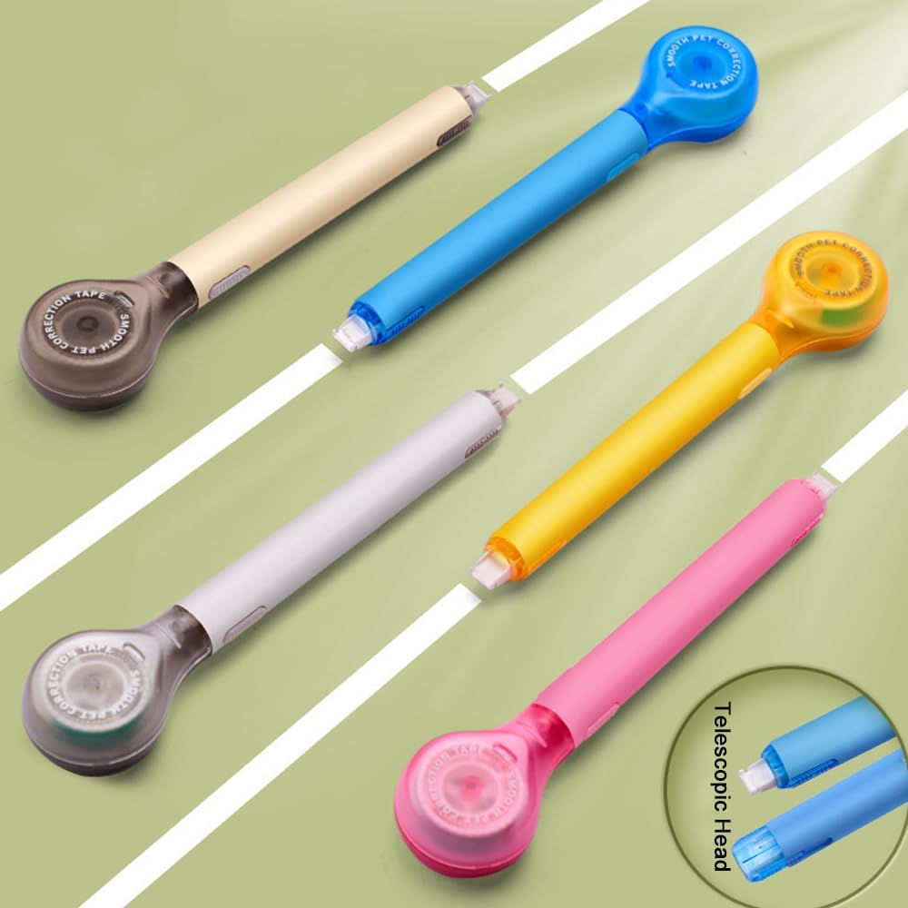 Qtopun Correction Tape Pen, White Out Tape Roller Strong Coverage Per Roll Quick-Dry Correction Tape for School Office Home (6)
