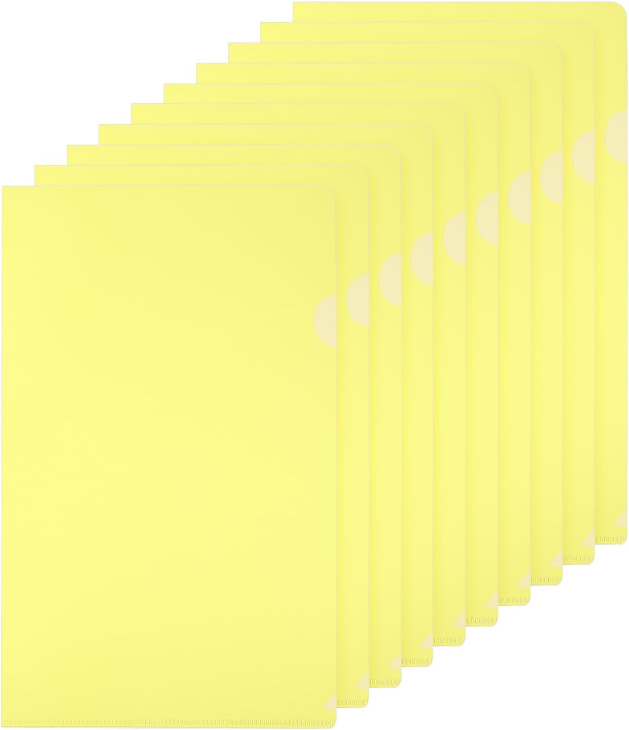 PATIKIL L Type Folders 50 Pack A4 Plastic File Project Pockets Clear Paper Document Jacket Sleeves for Office, Orange