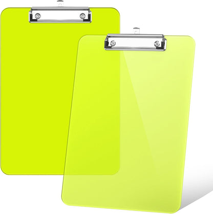 Rimilak Plastic Clipboards with Low Profile Metal Clip, Translucent Board, 12.5 x 9 In Letter Size, Office Supply, Back to School, Pink