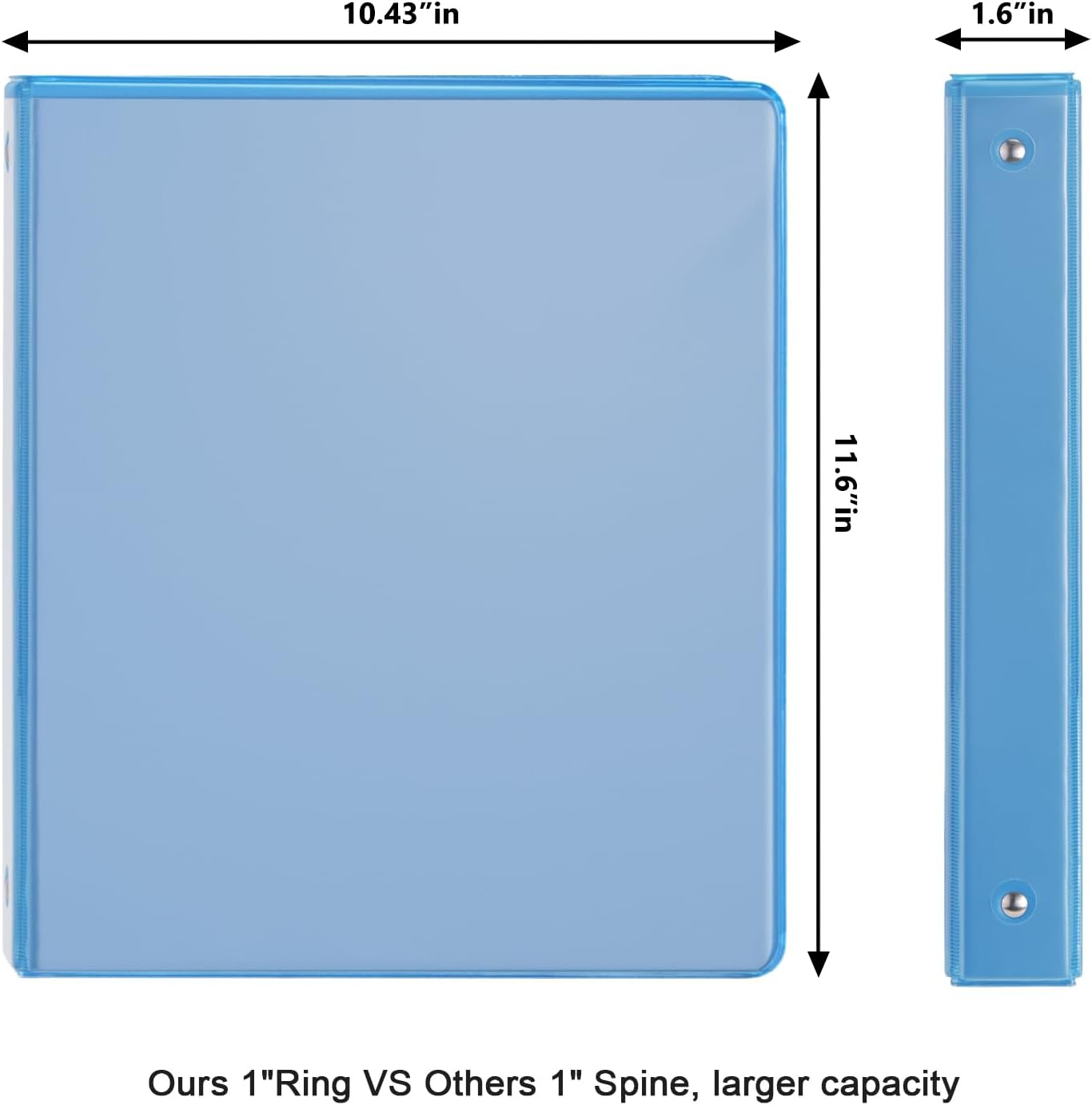 COMIX 3 Ring Binder 2 inch with Clear View Cover, 2" View Binder Holds 450 Sheets of US Letter Size Paper, 6 Pack (Green)