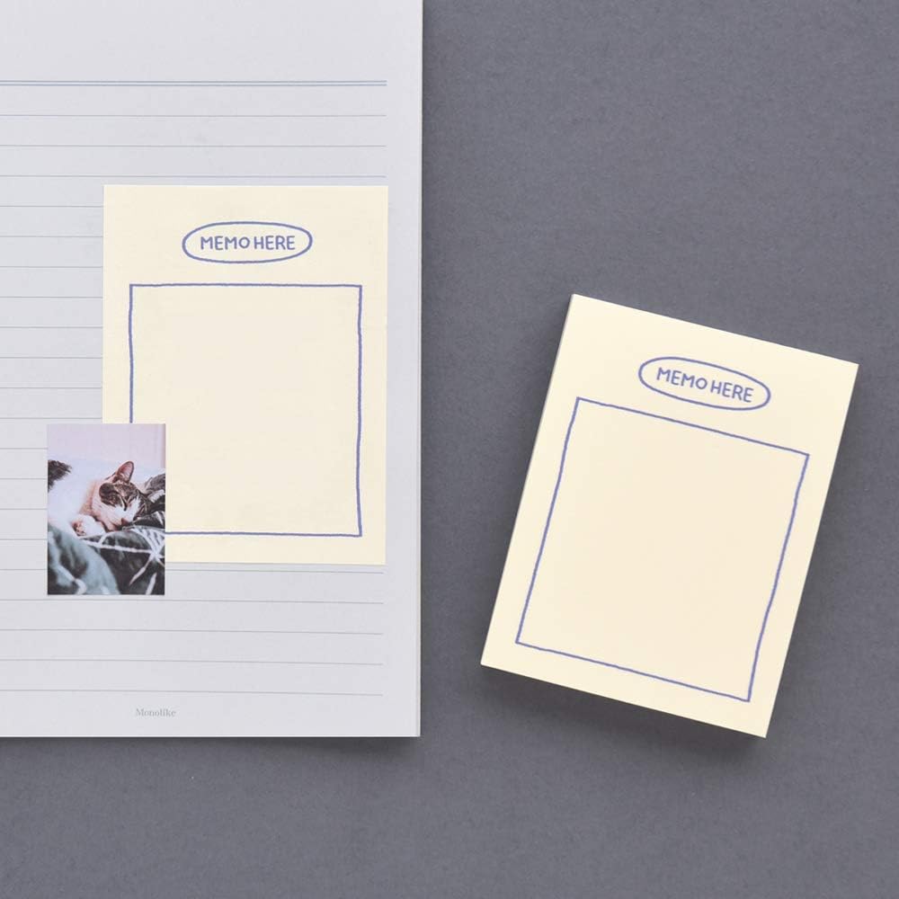 Monolike Memopad Memories design B SET - 4 Packs, 4 Different Designs, 100 Sheets Per Pad, Total 400 Sheets, Note pads, Writing pads, 3.15 x 4.17 Inches