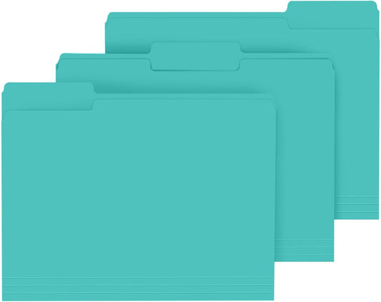 File Folder, PANDRI 120 Pack Colored File Folder, 1/3 Cut Tab, Letter Size, Assorted 6 Colors Filing Folder for Office School Business