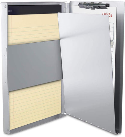 Sunnyclip Aluminum Clipboard with Storage (Letter Size), Metal Recycle Form Holder Portfolio Binder with Clip Inside Posse Box, for Office Business Medical Professionals Stationer