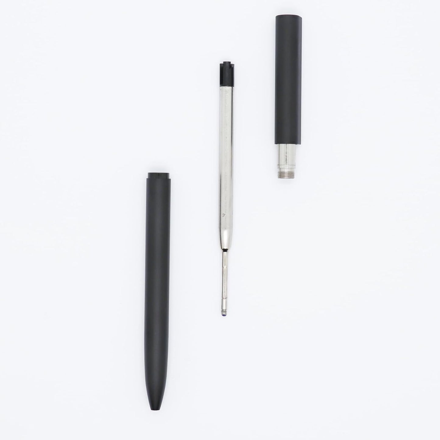 DunBong Pen Refills, Black Ink Refill Pack of 5, Replaceable Ballpoint Pen Refills, Medium Point Metal Refill (Black)