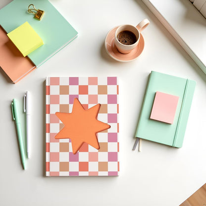 Pearhead Blue Matchbook Hardcover Journal, 6x8 College-Ruled Lined Notebook, 200 Pages, Trendy Writing Journal for Work, School & Everyday Notes