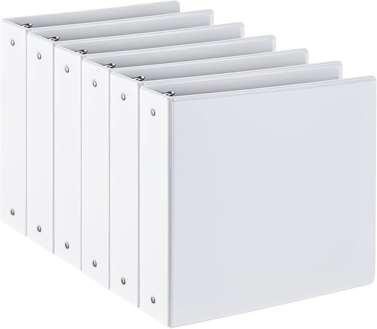 SUIN 2-Inch 3-Ring Binders with 2 Interior Pockets, Heavy Duty Clear View Presentation Binder Holds 425 Sheets Letter Size, Office School Home,6 Pack