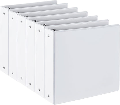 SUIN 2-Inch 3-Ring Binders with 2 Interior Pockets, Heavy Duty Clear View Presentation Binder Holds 425 Sheets Letter Size, Office School Home,6 Pack