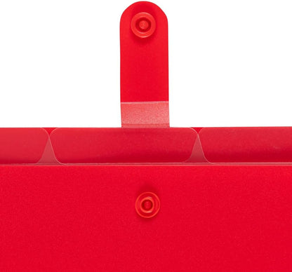 JAM Paper Accordion Folders - 13 Pocket Plastic Expanding File - Legal Size - 10 x 15 - Red - Sold Individually