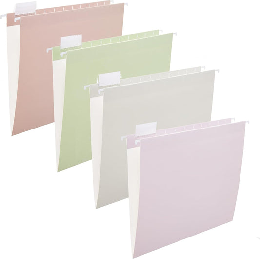 6 Pack Hanging Folder File Cabinet Organizer Letter Size 1/5 Cut Adjustable Label Decoration Home Office School Classroom, Green