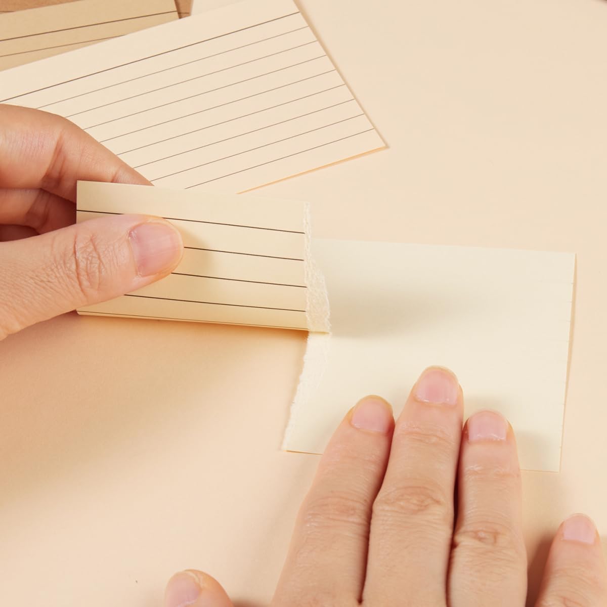 100 Sheets 3x5 Colored Ruled Note Cards Index Cards, 250 GSM Heavy Flashcards, 5 Brown