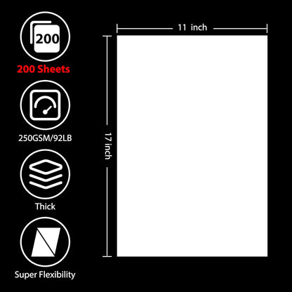 OcePor 100 Sheets White Cardstock 8.5” x 11”, 92lb/250gsm Card Stock, Thick Card Stock Paper, Heavy Cardstock Paper for Printer, Resume, Scrapbooks, Art, Crafts, Business Cards