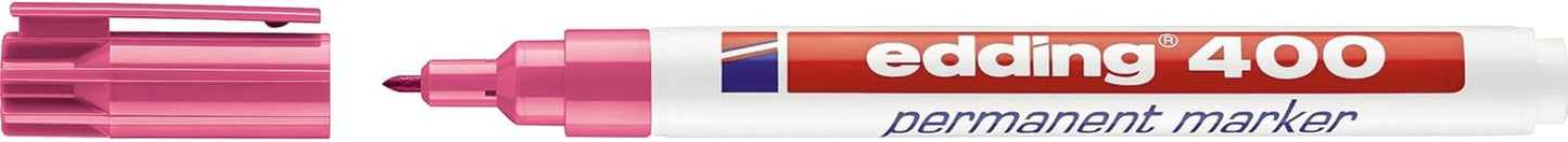 edding 400 Permanent Marker - Violet - 1 Pen - fine Round tip 1 mm - Waterproof, Quick-Drying, Smear-Proof pens - for Cardboard, Plastic, Wood, Metal, Glass and Fabric